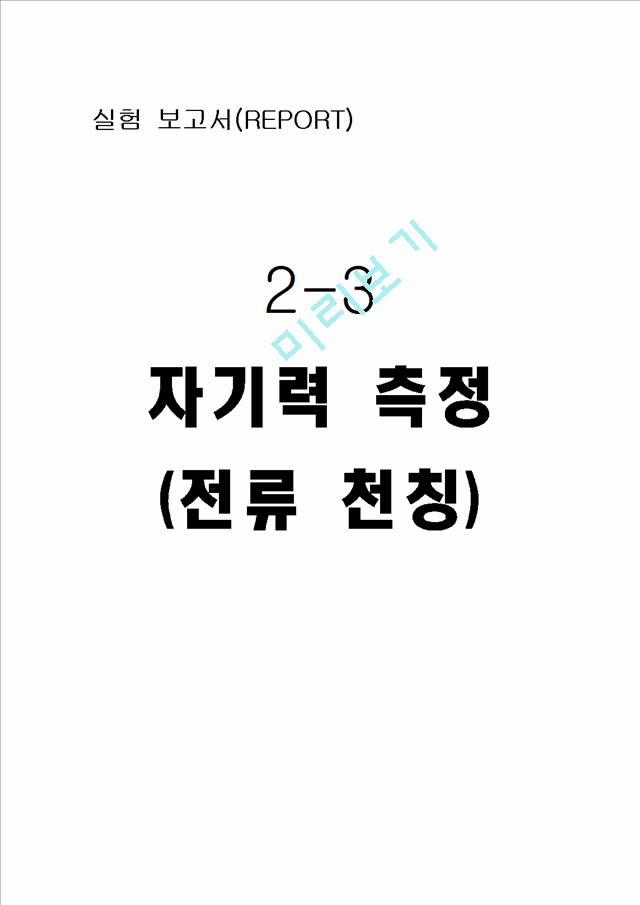 [물리학실험 레포트 보고서] 자기력 측정.hwp